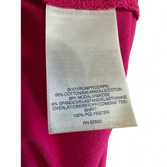 Lands End Womens Pink Mixed Media High Low Short Sleeve Peplum Top S 6-8 - Picture 7 of 7